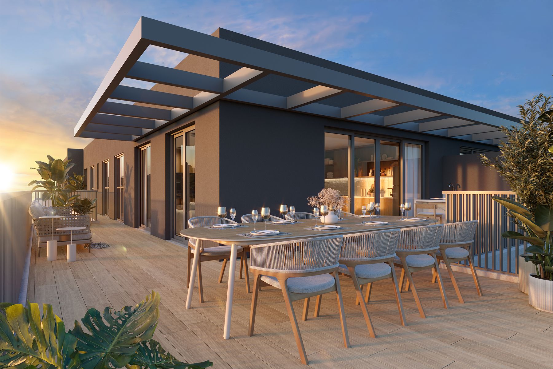 4 quartos Cobertura Linear &ndash; terraço e living